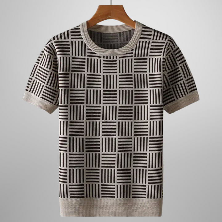 Tomáš Elegantní Pletené Tričko s Geometrickým Vzorem