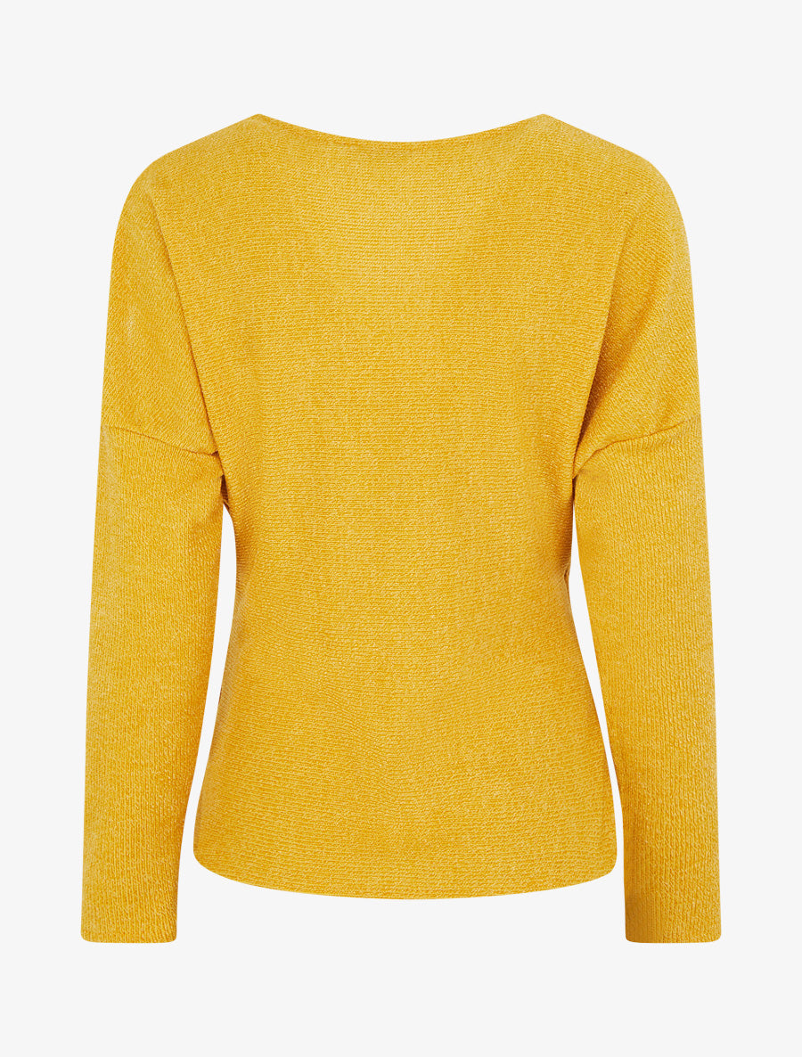 Adéla – Dámský žlutý top s překříženým výstřihem