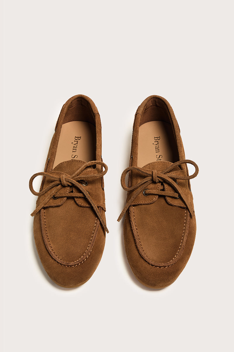 Anna – Dámské semišové mokasíny v karamelové barvě