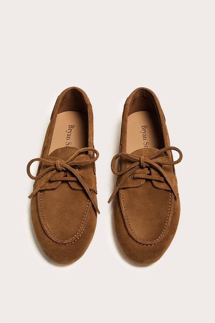 Anna – Dámské semišové mokasíny v karamelové barvě