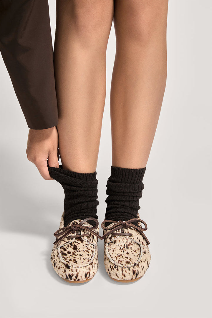 Tereza – Dámské mokasíny s hnědým zvířecím vzorem