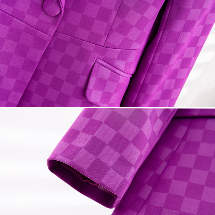 Eliška – Dámské elegantní sako s kostkovaným vzorem