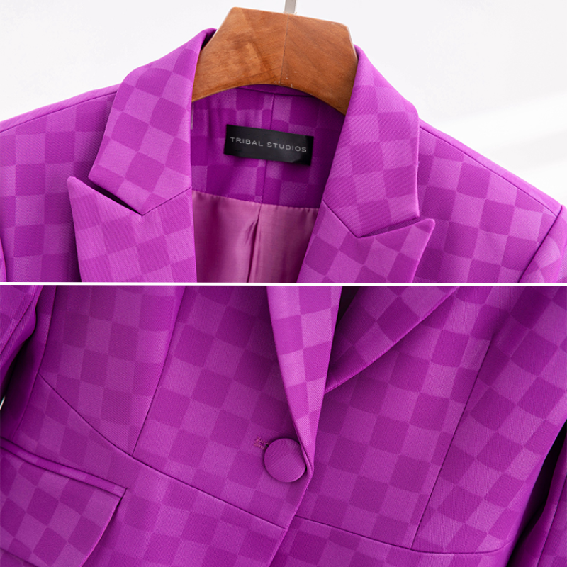 Eliška – Dámské elegantní sako s kostkovaným vzorem