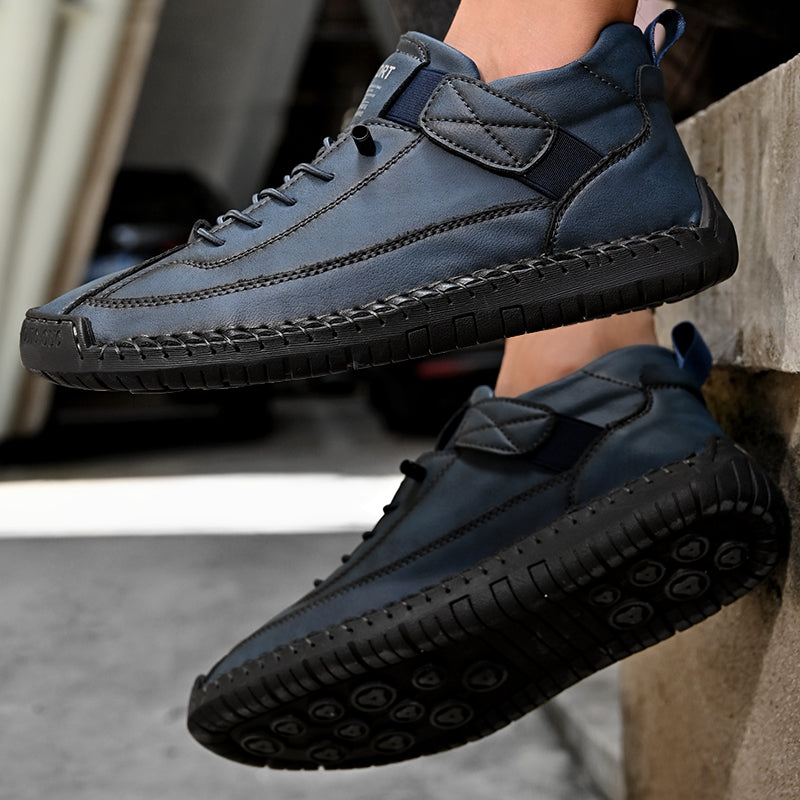 Lukáš Pánské Kožené Kotníkové Boty – Městský Styl, Extra Komfort & Protiskluzová Podešev