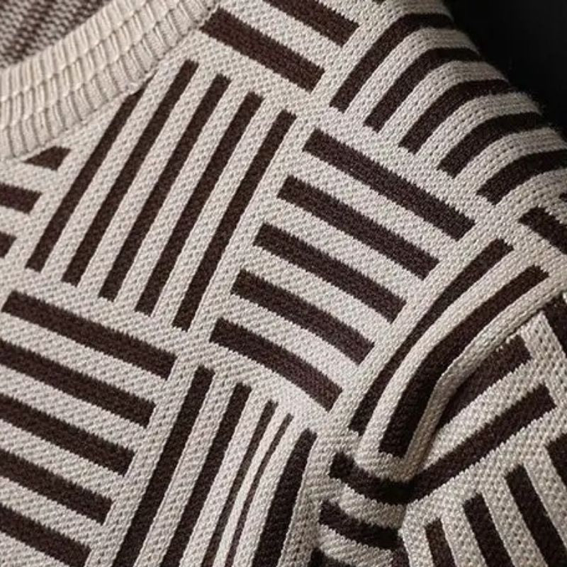 Tomáš Elegantní Pletené Tričko s Geometrickým Vzorem