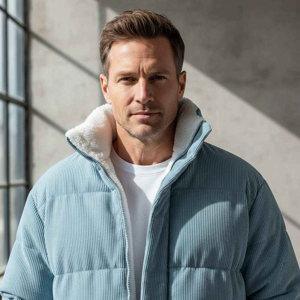 Jan – Pánská manšestrová zimní bunda s hřejivou beránkovou podšívkou