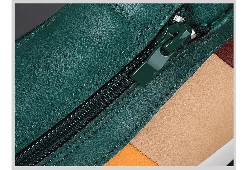 Marek – Stylové pánské kožené tenisky na zip